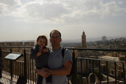 Greta and Doug on top of Phasael Tower
